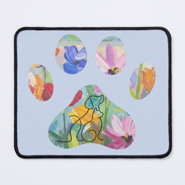 Item preview, Floral paw print with dog & cat graphic designed and sold by Doodles Down South.