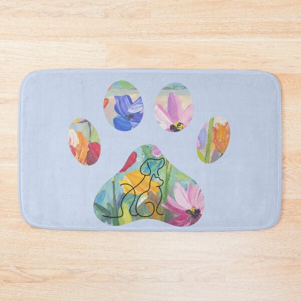 Item preview, Floral paw print with dog & cat graphic designed and sold by Doodles Down South.