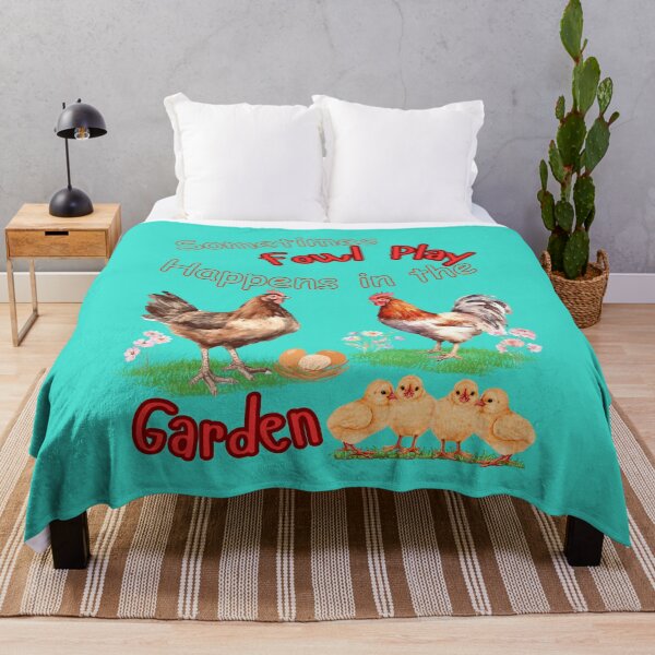 Item preview, Sometimes Fowl Play Happens in the Garden | Funny Chicken Lover Design designed and sold by JupiterLemons.