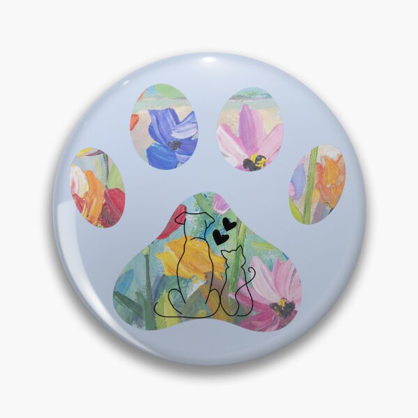 Item preview, Floral paw print with hearts, dog & cat graphic designed and sold by Doodles Down South.