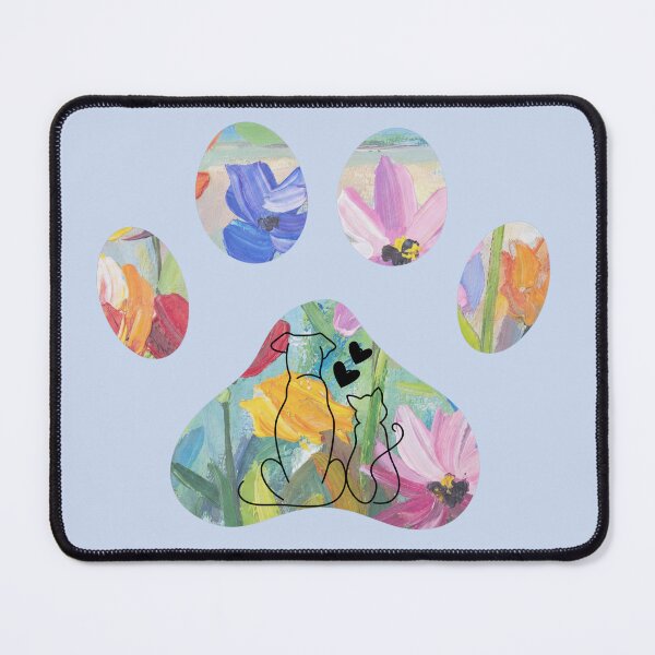 Item preview, Floral paw print with hearts, dog & cat graphic designed and sold by Doodles Down South.