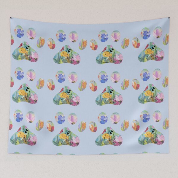 Item preview, Floral paw print with hearts, dog & cat graphic designed and sold by Doodles Down South.