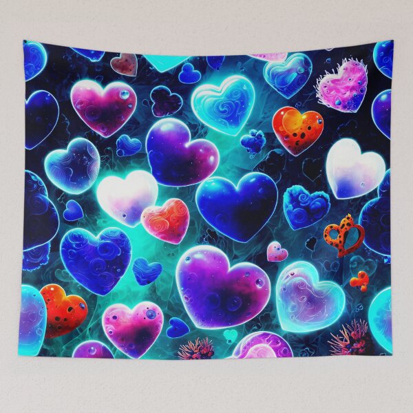 Item preview, Neon Galaxy Heart Pattern Aesthetic Design designed and sold by IMuDesigner.