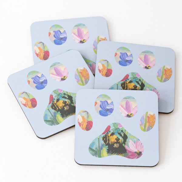 Item preview, Floral paw print & artistic dog illustration designed and sold by Doodles Down South.
