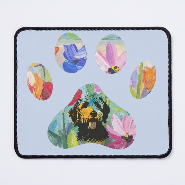 Item preview, Floral paw print & artistic dog illustration designed and sold by Doodles Down South.
