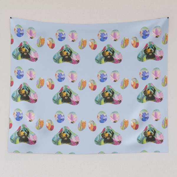 Item preview, Floral paw print & artistic dog illustration designed and sold by Doodles Down South.