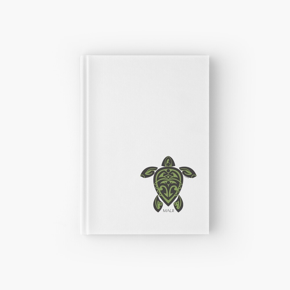 Cahier A Spirale Tatouage Tortue Tribal Noir Et Vert Maui Par Srwdesign Redbubble