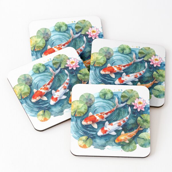 Item preview, Watercolor Koi Fish Pond Design designed and sold by BetweenForms.