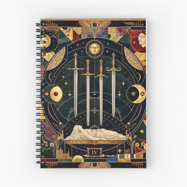 Item preview, The Four of Swords - Art Nouveau Mystical and Celestial Tarot in the style of Klimt designed and sold by Natalia-Vlad.