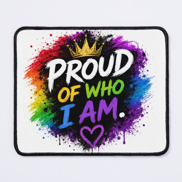 Item preview, Proud of Who I Am LGBTQ+ Pride Design ?? designed and sold by Moe Corday Studios.