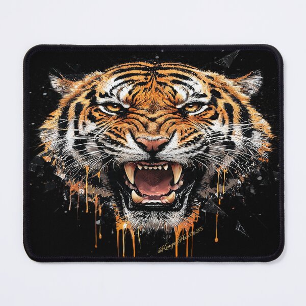 Item preview, Snarling Tiger Fangs Ink Splatter Art designed and sold by KingofHearts25.