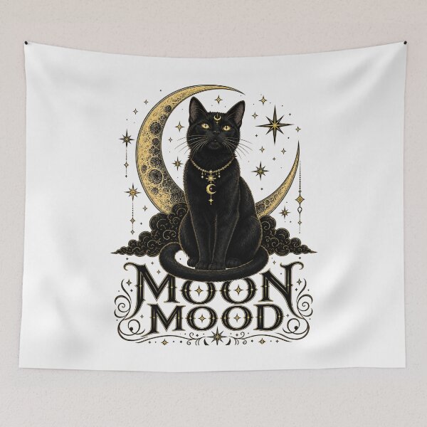 Item preview, Mystic Black Cat Moon Mood designed and sold by Moodwear-Studio.