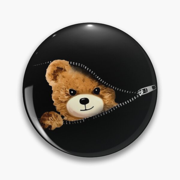 Item preview, Cute Peeking Teddy Bear Unzipped Zipper 3D Illusion designed and sold by TeeStyle.mr.