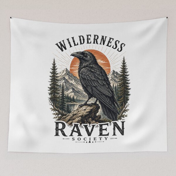 Item preview, Wilderness Raven Society Vintage Outdoor Adventure Design designed and sold by PawverseDesigns.