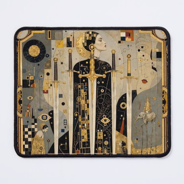 Item preview, The Five of Swords - Surrealist Tarot in the style of Klimt and Dalí designed and sold by Natalia-Vlad.