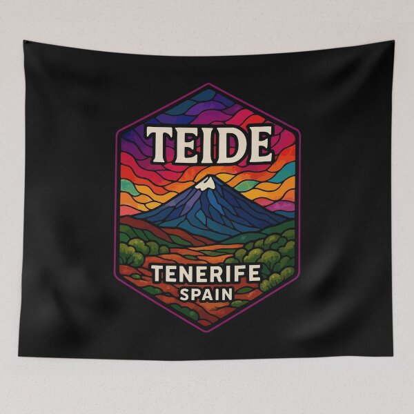 Item preview, Mount Teide Volcano Tenerife Stained Glass Travel designed and sold by TomFrontierArt.