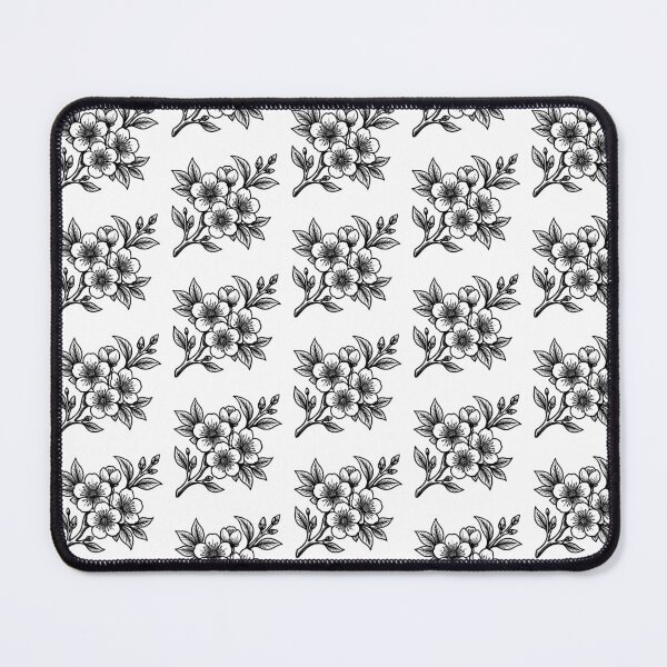 Item preview, Elegant Plum Blossom Tattoo Style Floral Line Art designed and sold by rawpetal.