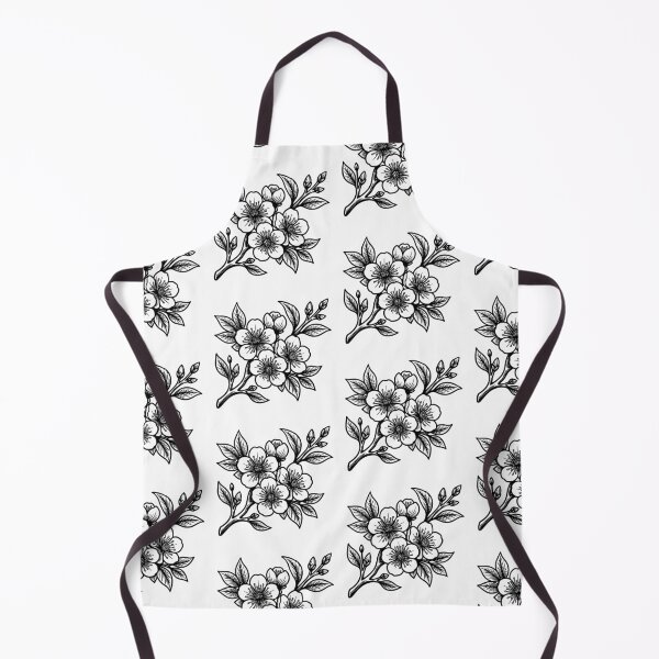 Item preview, Elegant Plum Blossom Tattoo Style Floral Line Art designed and sold by rawpetal.