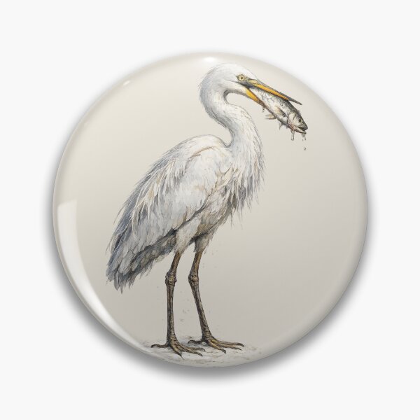 Item preview, Great Egret with Catch designed and sold by StudioBloodmoon.