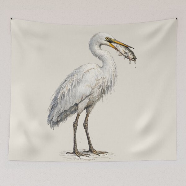 Item preview, Great Egret with Catch designed and sold by StudioBloodmoon.