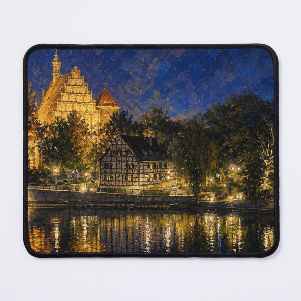 Item preview, Golden Riverside – Historic European Waterfront at Night designed and sold by Squiglix.