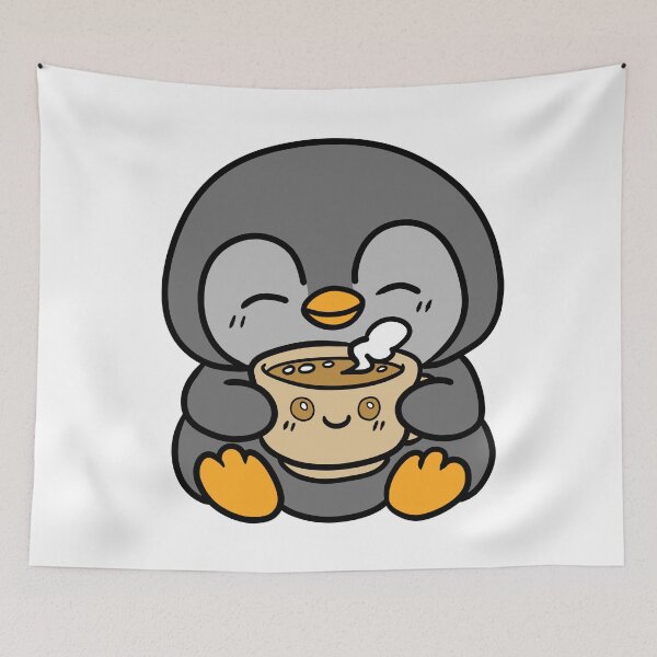 Item preview, Cute Kawaii Penguin With Coffee designed and sold by Phyllya Design.