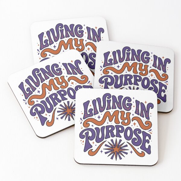 Item preview, Living In My Purpose — Retro Groovy Affirmation designed and sold by PlushFutura.