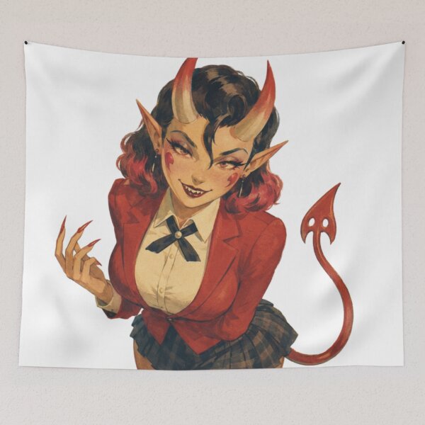 Item preview, Retro Succubus Pinup – Vintage Demon Girl Fantasy Art designed and sold by Cosplayvintage.
