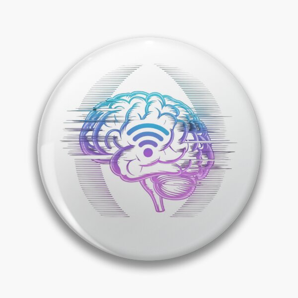 Item preview, Neon Brain WiFi Signal Glitch Art designed and sold by DariaOltes.