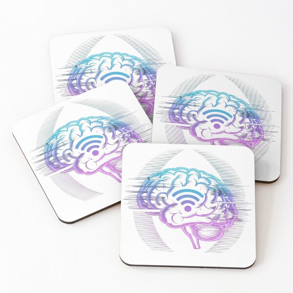 Item preview, Neon Brain WiFi Signal Glitch Art designed and sold by DariaOltes.