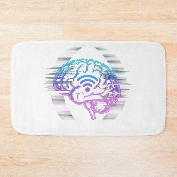 Item preview, Neon Brain WiFi Signal Glitch Art designed and sold by DariaOltes.