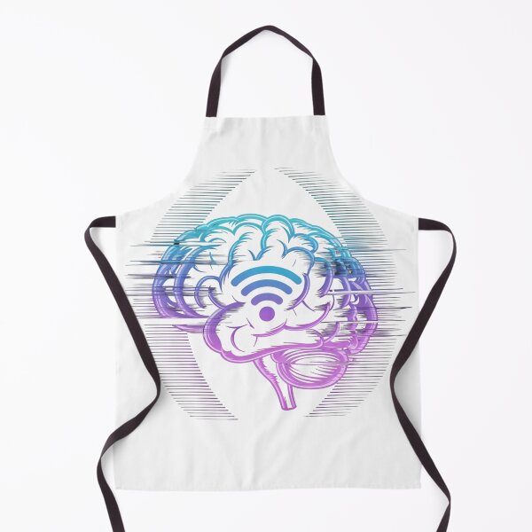 Item preview, Neon Brain WiFi Signal Glitch Art designed and sold by DariaOltes.