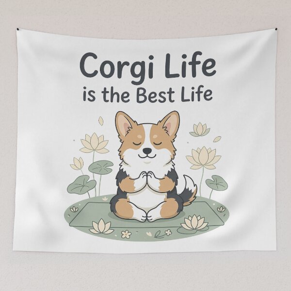 Item preview, Cute Corgi Yoga Meditation Shirt, Corgi Life is the Best Life Zen Tee, Corgi Gift for Yoga and Dog Lovers designed and sold by Wearable Canvas...