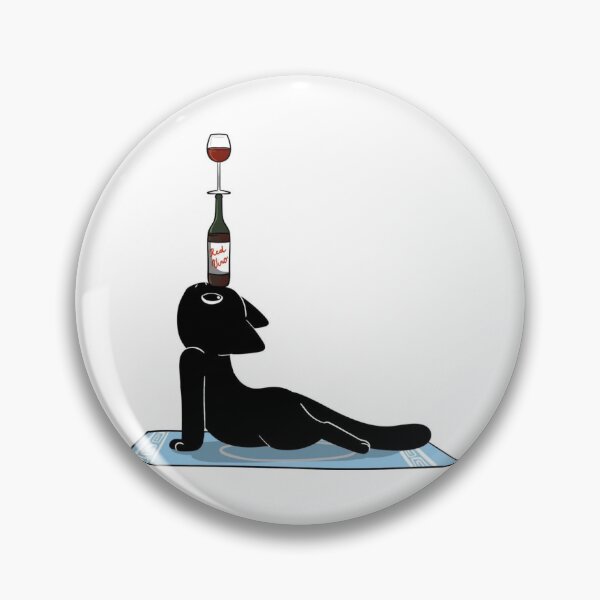 Item preview, Funny Black Cat Balancing Red Wine Cobra Posе designed and sold by     Pink Chaos Club.