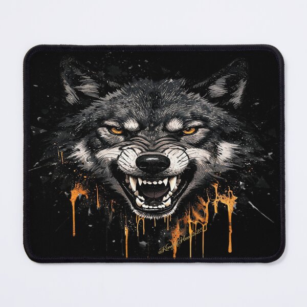 Item preview, Aggressive Wolf Ink Splatter Grunge Art designed and sold by KingofHearts25.