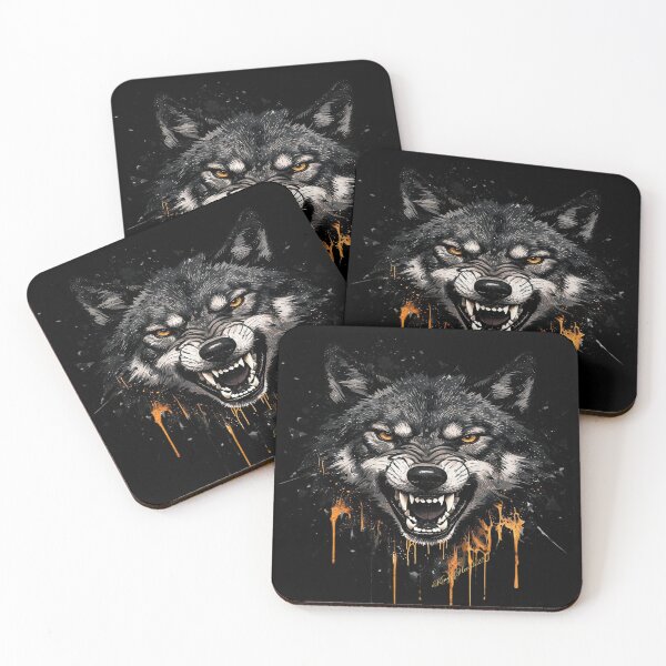 Item preview, Aggressive Wolf Ink Splatter Grunge Art designed and sold by KingofHearts25.