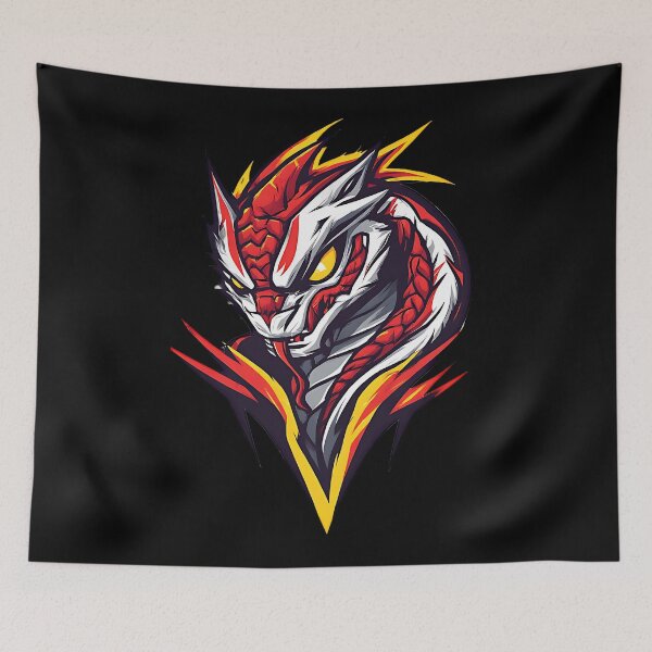 Item preview, Aggressive Red Snake Head Vector Mascot designed and sold by UrbanPrts.