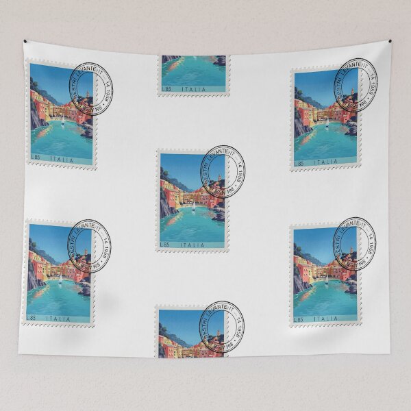 Item preview, Sestri Levante Italy Coastal Postage Stamp Travel Sticker designed and sold by stickercuffs.