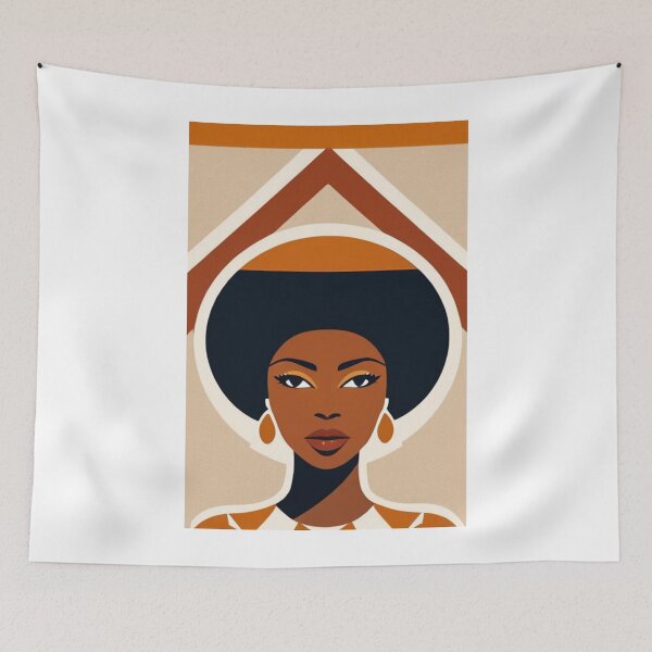 Item preview, Art - Black Woman with Afro, Afro-Bohemian Aesthetic designed and sold by AnimeShin.