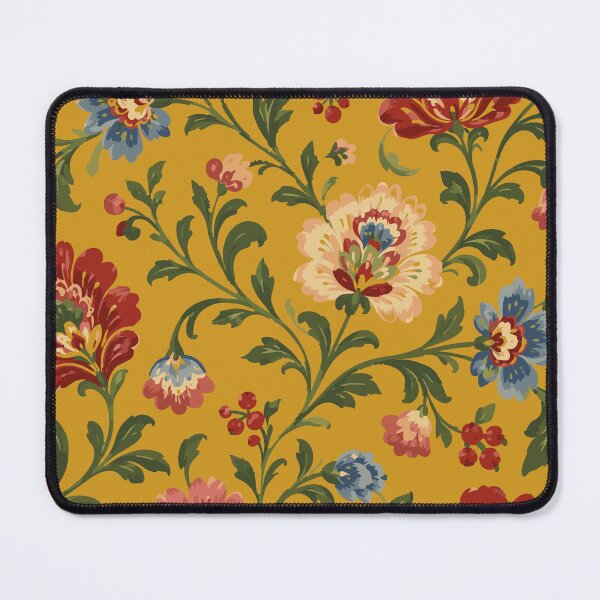 Item preview, Vintage Folk Floral Pattern on Gold designed and sold by Beans' Art Studio.