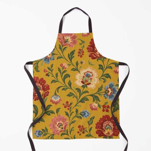 Item preview, Vintage Folk Floral Pattern on Gold designed and sold by Beans' Art Studio.
