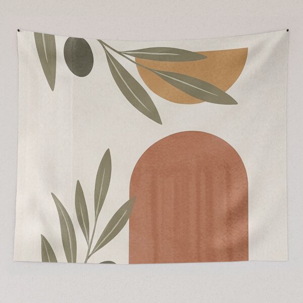 Item preview, Minimalist Olive Branch Wall Art – Mediterranean Botanical Abstract Print, Terracotta Arch Illustration, Modern Boho Decor, Neutral Nature Aesthetic, Scandinavian Style Poster designed and sold by Zaitmiprints.