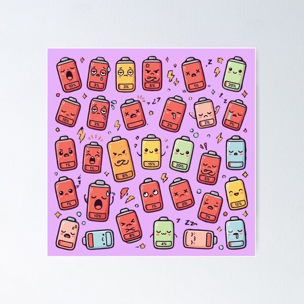 Item preview, Kawaii Tech Collection #002 | Low Battery designed and sold by LogicLoop.