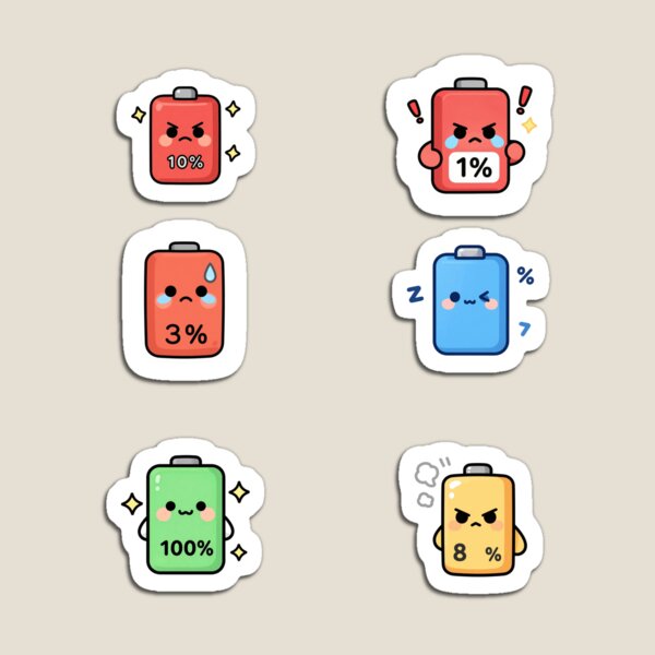 Item preview, Kawaii Tech Collection #002 | Low Battery designed and sold by LogicLoop.