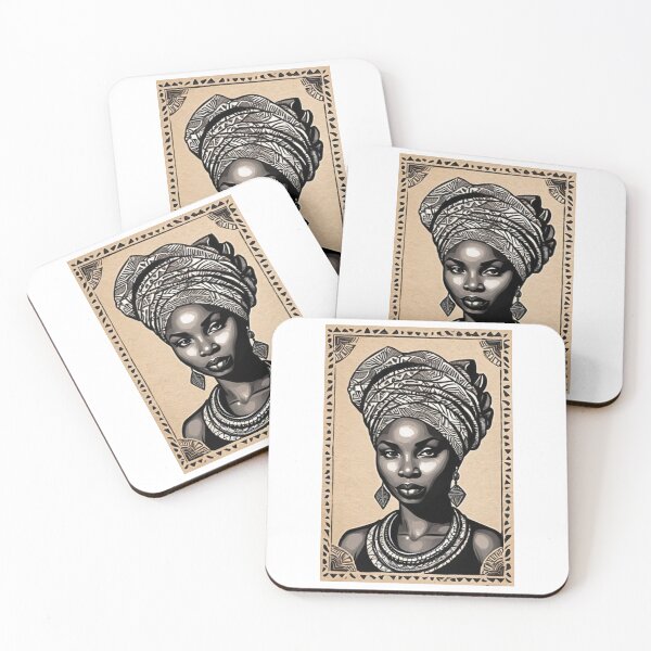Item preview, Art - Black Woman with Turban, Afro-Bohemian Aesthetic designed and sold by AnimeShin.