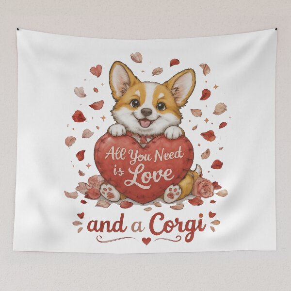 Item preview, Cute Corgi Valentine Love Heart Shirt, All You Need is Love and a Corgi Tee, Corgi Gift for Valentine and Dog Lovers designed and sold by Wearable Canvas...