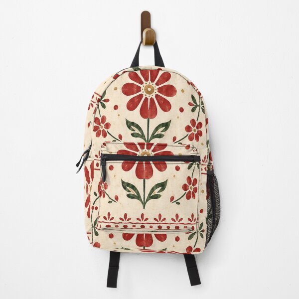 Item preview, Slavic Folk Art Red Floral Border Pattern designed and sold by Beans' Art Studio.