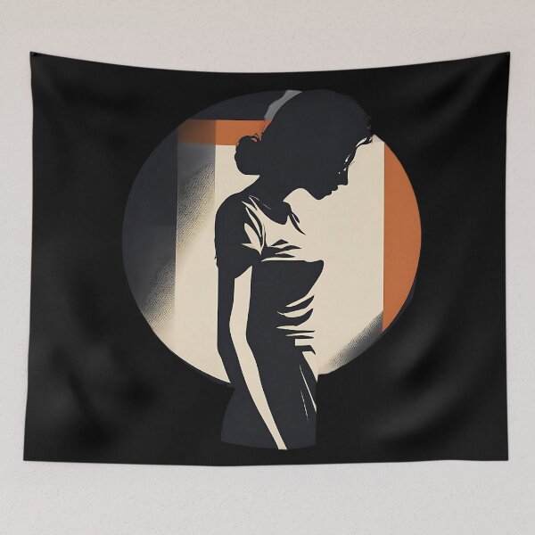 Item preview, Minimalist Woman Silhouette Art Deco designed and sold by UrbanPrts.