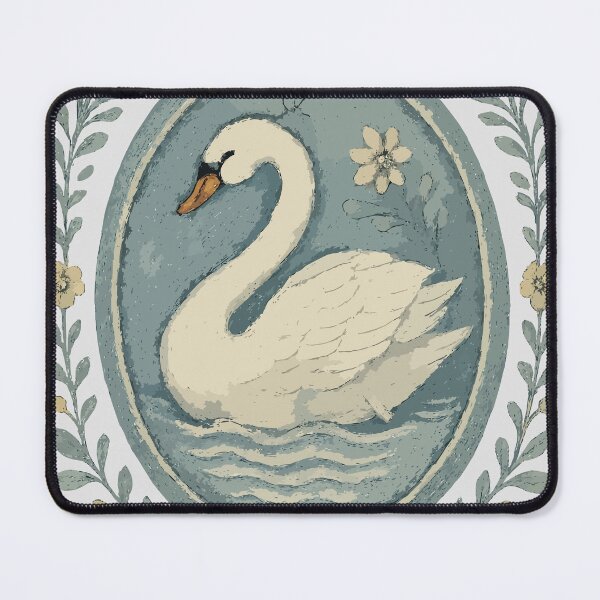 Item preview, Vintage Swan Botanical Ornament Illustration designed and sold by Beans' Art Studio.