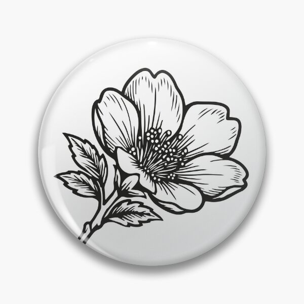 Item preview, Vintage Cherry Blossom Tattoo Style Line Art designed and sold by rawpetal.